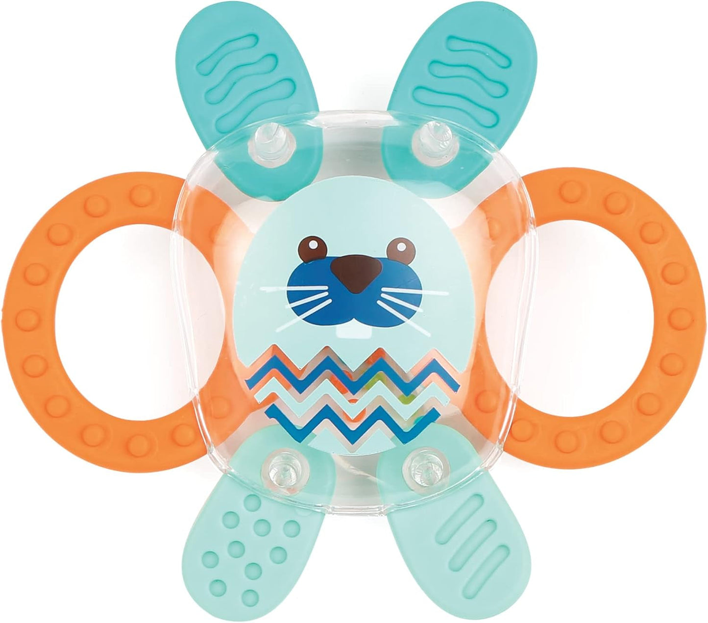 LUDI - Planet Bell - Legetøj til børn - Fra 3 måneder - Levende farver, forskellige teksturer og original form - Fremmer finmotorik og fingerfærdighed Babylegetøj Naty Shop Rabbit