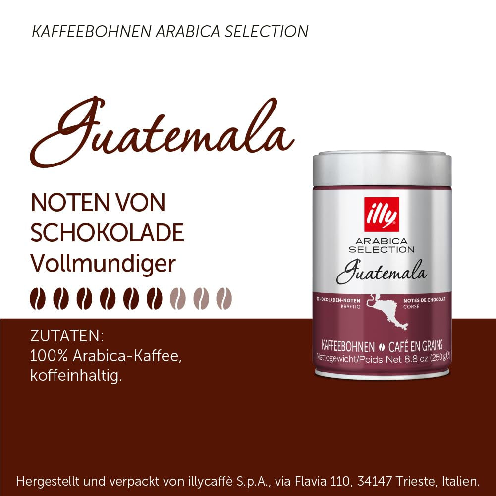 Illy Arabica Selection Guatemala kaffebønner til formaling, æske 250g