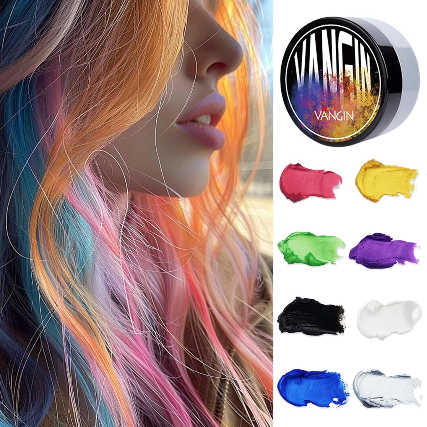 Grøn midlertidig hårfarve, styling af hårfarve til mænd, kvinder, naturlig hårpomade, hårfarvevoks til fest, cosplay og halloween, jul, creme midlertidig hårfarve (100 g, grøn) Naty Shop hårfarve