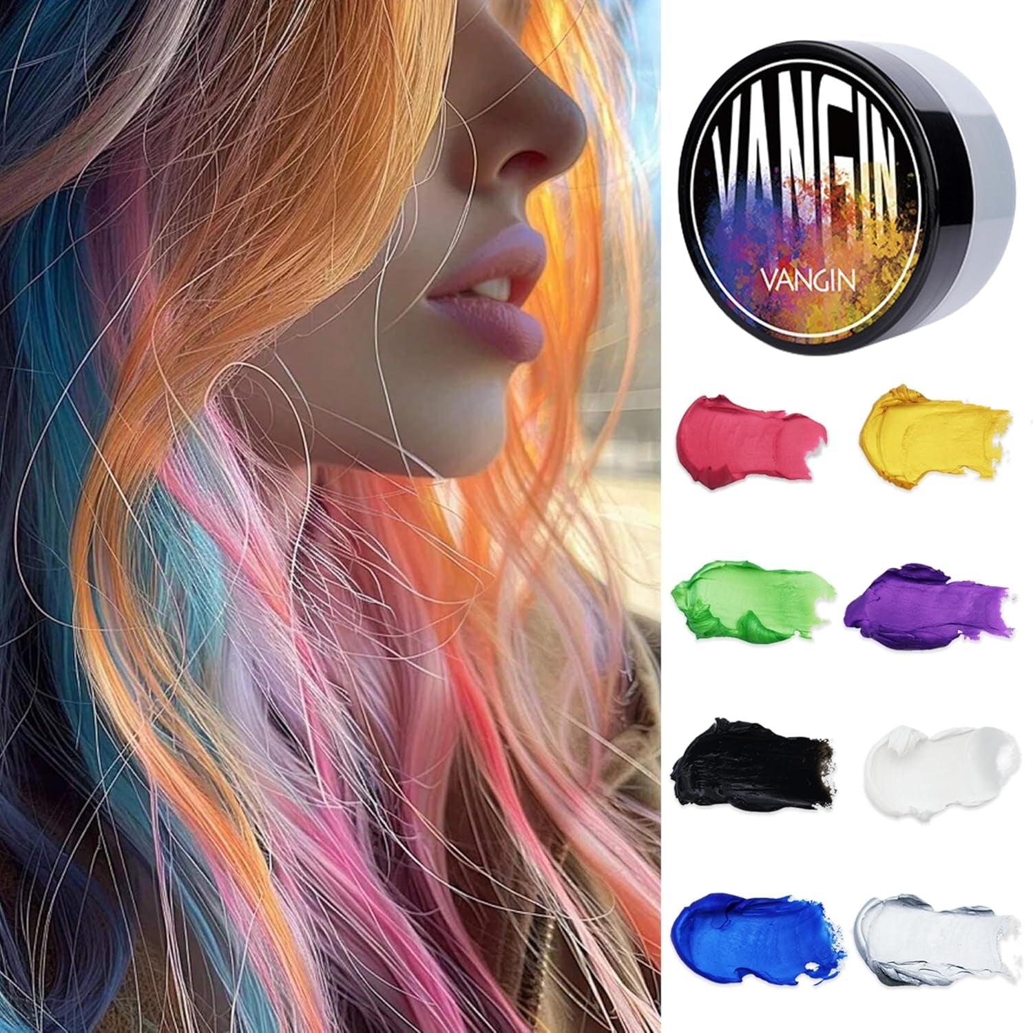 Grøn midlertidig hårfarve, styling af hårfarve til mænd, kvinder, naturlig hårpomade, hårfarvevoks til fest, cosplay og halloween, jul, creme midlertidig hårfarve (100 g, grøn) Naty Shop hårfarve