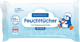 PAEDIPROTECT Baby vådservietter 1 x 10 stk. Sensitive baby vandvådservietter 99% vandparfumefri baby & børn delikat hud kokosekstrakt Mikroplastfri vegansk (5 pakke)