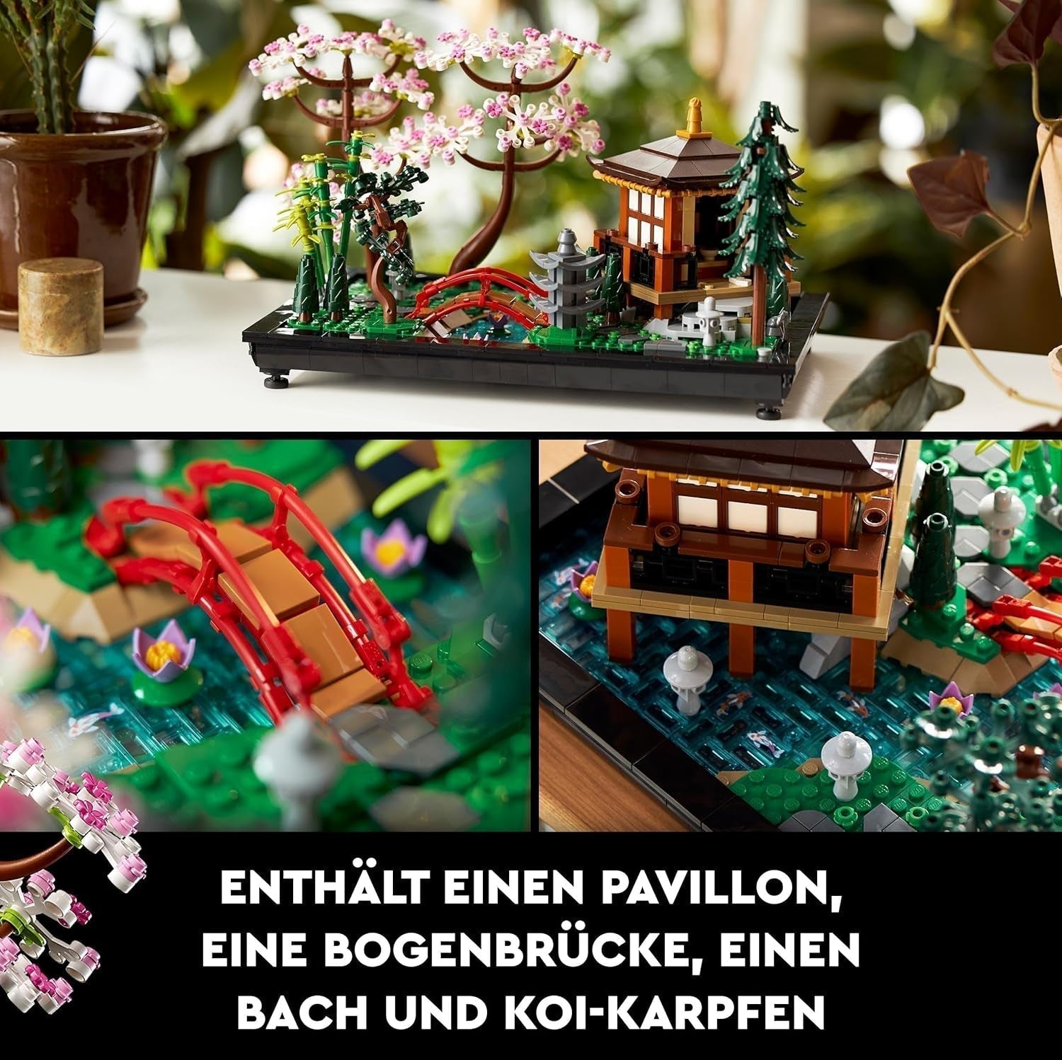 Lego Icons Garden Of Silence - Voksen Zen Botanisk Have Sæt med Lotus Blomster - Tilpasset japansk inspireret skrivebordsdekoration - Gave til kvinder og mænd 10315 Byggesæt Besuche den LEGO-Store