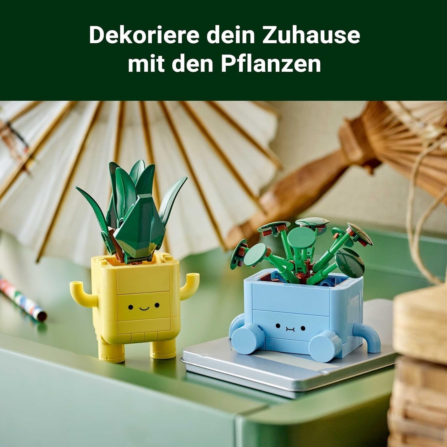 LEGO Botanicals Happy Plants - DIY sæt til børn med 2 kunstige blomster og 2 farverige urtepotter med tegneserieansigter - Gaveidé til piger fra 9 år - 10349 Besuche byggesæt den LEGO-Store