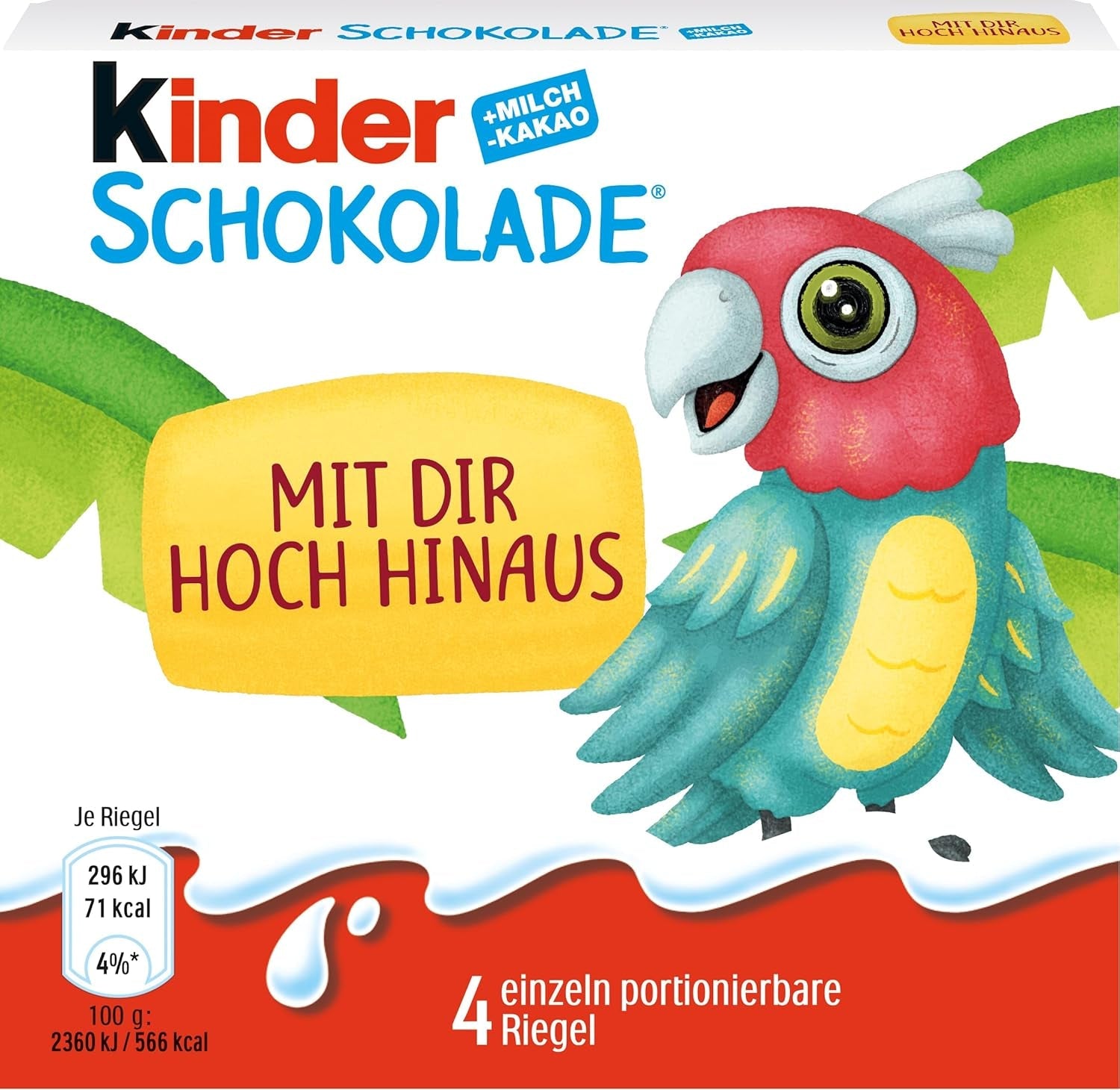 Kinder Chokolade (20 x 50 g) - Valentinsdagsgave til ham og hende, karneval og fastelavnsslik - Fyldte mælkechokoladebarer - 20 pakker med 4 individuelle barer hver