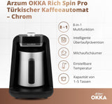 TYRKISK KAFFEMASKINE Arzum OKKA RICH SPIN PRO (krom)