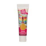 Funcakes madfarve, Honey Gold farve gel: Højkoncentreret madfarve til dej, creme, fondant, marcipan og kager. Nem dosering. Enkelt dråbe for at skabe levende farver. Halal. 30 g.