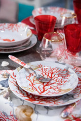 Excelsa Coral bordservice, 18 dele, porcelæn, rød