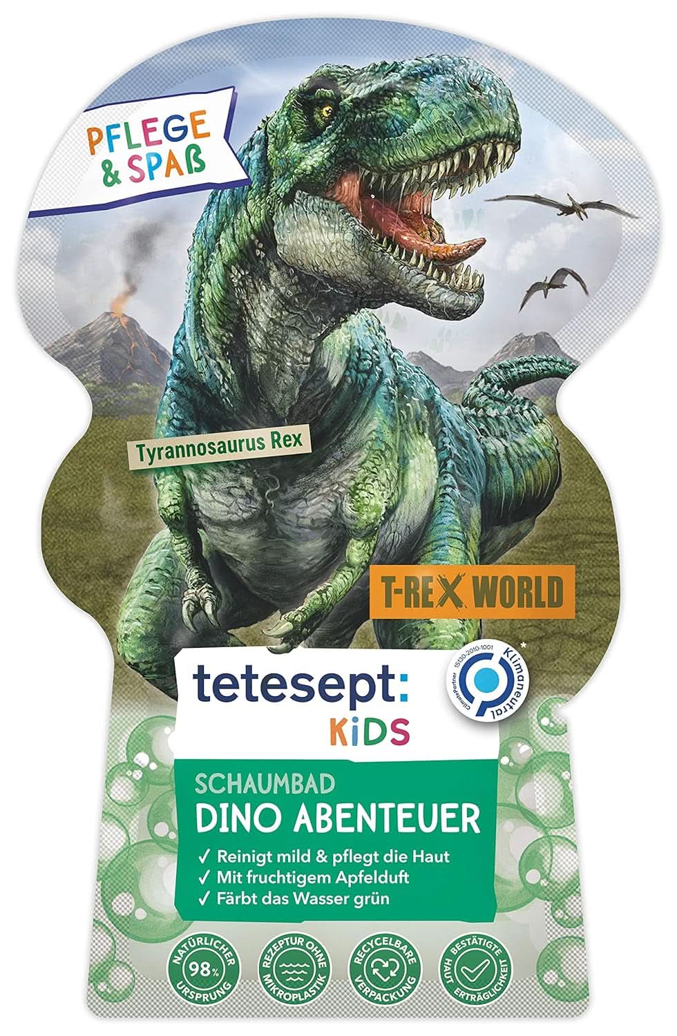 Tetesept Kids Dino - badetilsætning til børn, skum, farver vandet grønt, 40 ml Naty Shop Standardtitel