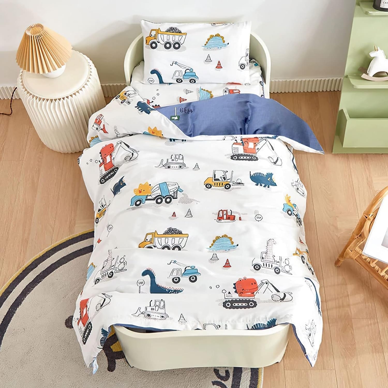 Sengetøj til børn drenge med forskellige mønstre, 100% bomuld Sengetøj - børn Naty Shop Dinosaurer 100 X 135 cm