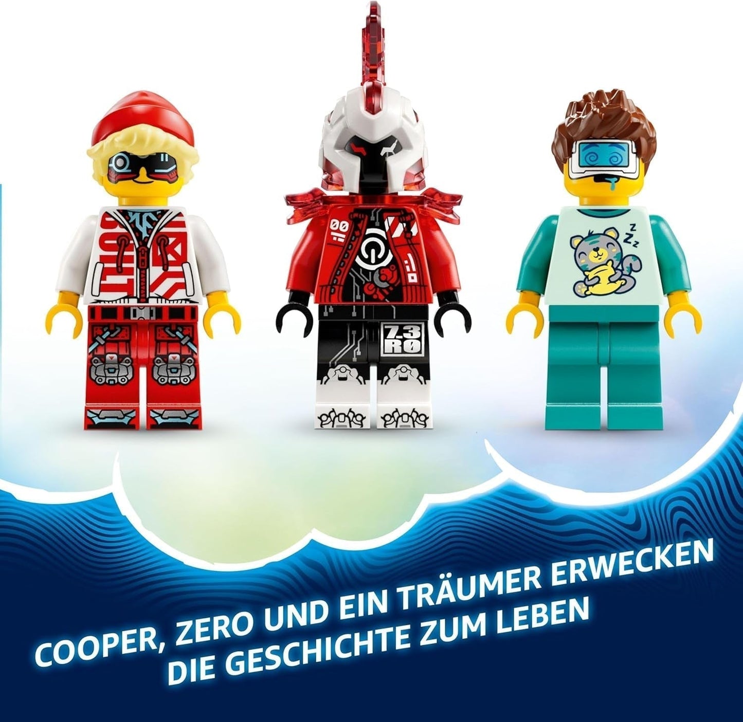 LEGO Dreamzzz Cooper's Tiger Mech og Zero'S Hot Rod Car, Legetøjsbil til børn, Gave til 9-årige drenge og piger, 2-i-1 legesæt med Mech og minifigurer 71497 Byggesæt Besuche den LEGO-Store