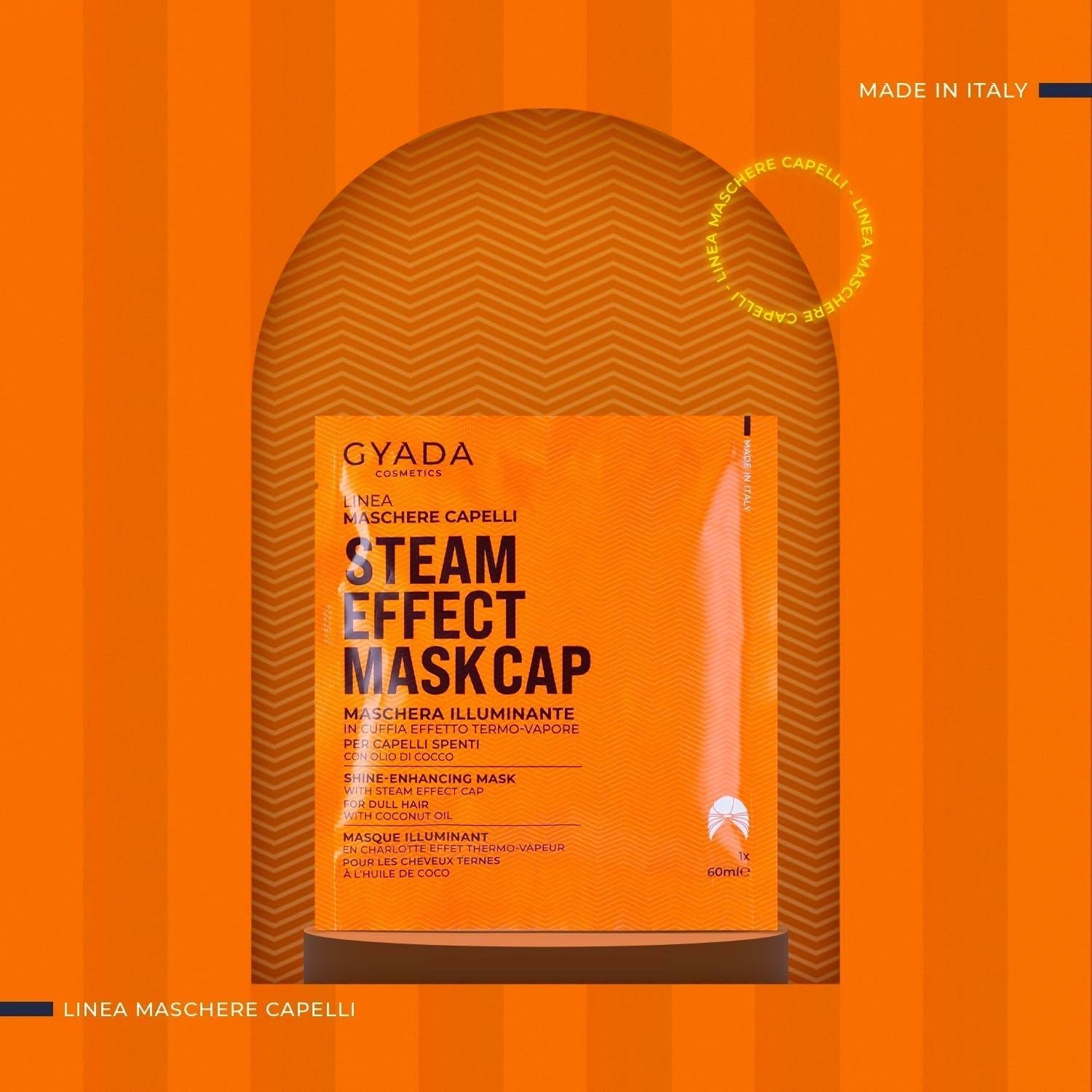 GYADA COSMETICS, hårmaske lavet af let og revitaliserende materiale, giver glans og blødhed, nærende og reparerende effekt, med termohætte, baseret på kokosolie og avocado, 60 ml Naty Shop hårmaske