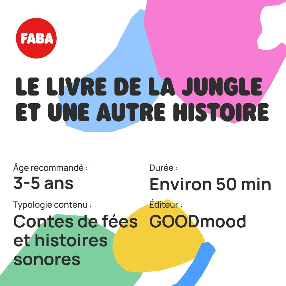 Figur med lyd, Junglebogen og endnu en historie... - Fransk version - Børn 4-6+ - Eventyr og lydhistorier - Legetøj, undervisningsindhold Legetøj Bebe Naty Shop