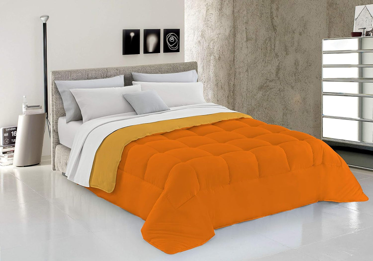 Italiensk sengetøj, vinterdyne, taupe/creme, 250X200Cm Dyner og dyner Naty Shop Arancio/Giallo Til 1 person