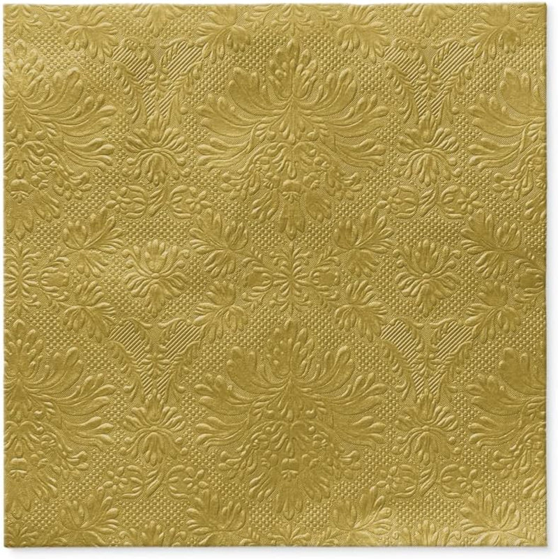 PAW - 3-lags servietter (33 X 33 cm) I 20 stykker I Perfekt til fødselsdage, fester, bryllupper, nadver og helligdage I Farvede papirservietter - særlige lejligheder, ornamenter I Inspiration Classic (guld)
