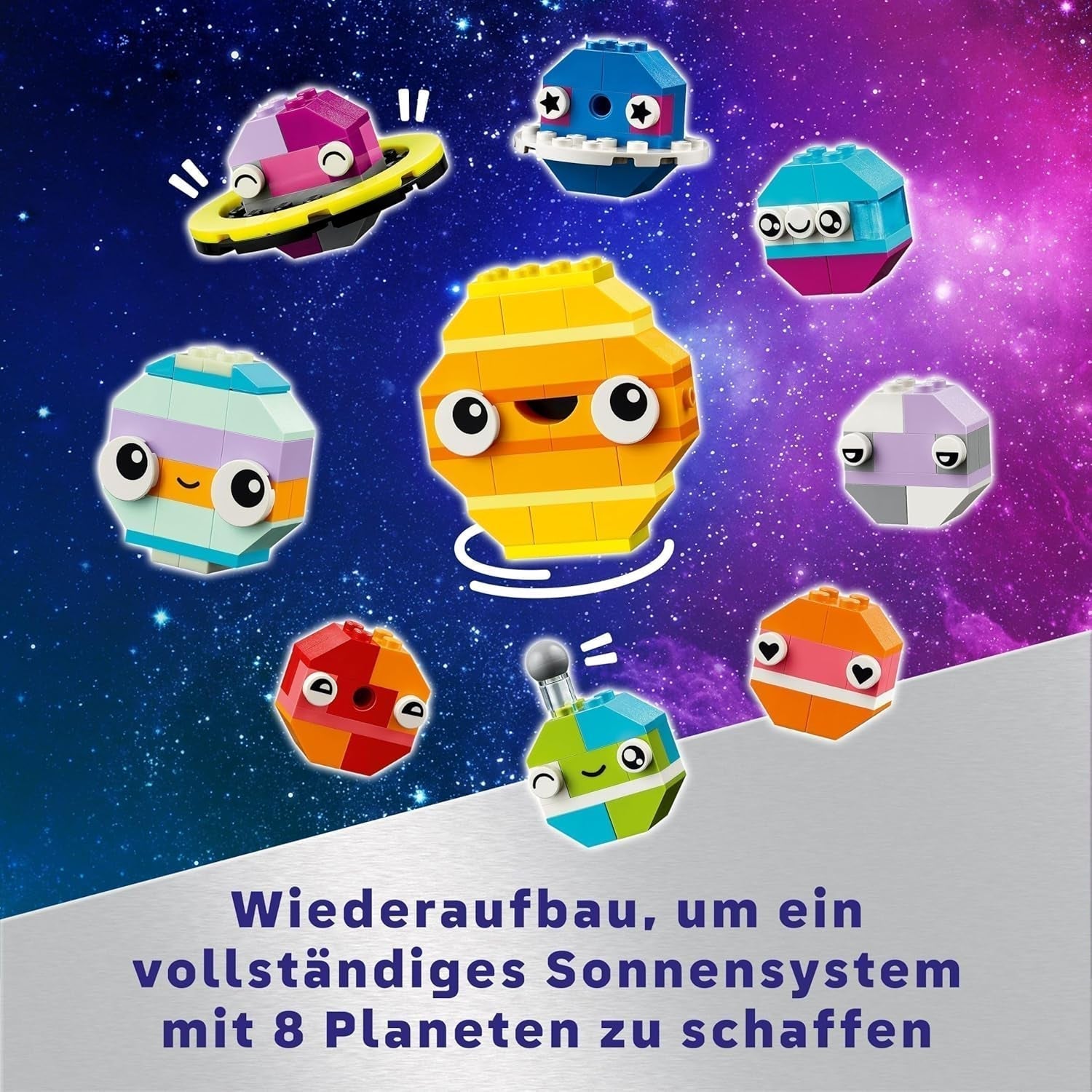 LEGO Classic Creative Space Planets Solsystem Byggemodel til børn Rumlegetøj med raket Rumskib Planeter og Aliens Gave til børn 5 år gamle drenge og piger 11037 Byggesæt Beuche den LEGO-Store