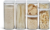 Mepal sæt med 6 opbevaringskrukker med låg - Rektangulære madbeholdere - Plastkøkkenorganisering - Lufttætte opbevaringsbeholdere - 2x 2000ml, 2x 1000ml, 1x 1500ml & 1x 425ml - Hvide Naty Shop Food Opbevaringsbokse Hvid 6-delt sæt