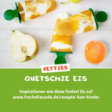 FRECHE FREUNDE Bio Quetschie Apple, Erdbeere, Himbeere mit Grieß, Fruchtmus mit Getreide i Quetschbeutel für Babies fra 6. Måned, vegansk, 6er Pack (6 x 100g)