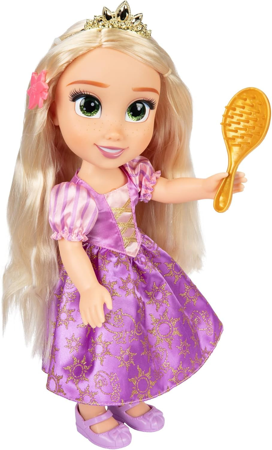 Disney Princess Rapunzel 35 cm syngende dukke, synger 'I See The Light', inkluderer tilbehør for mere sjov, perfekt til piger fra 3 år og opefter, lilla