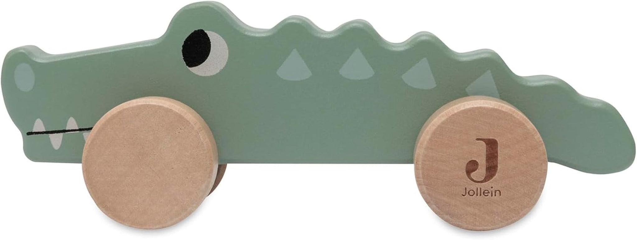Jollein 112-001-67090 Trælegetøj på hjul, grøn Babylegetøj Naty Shop Croco