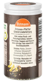 Ostmann Gewürze - Zitronenpfeffer Gewürzzubereitung | Til salatdressinger, saucer og fiskeretter 40 g i Der Streudose
