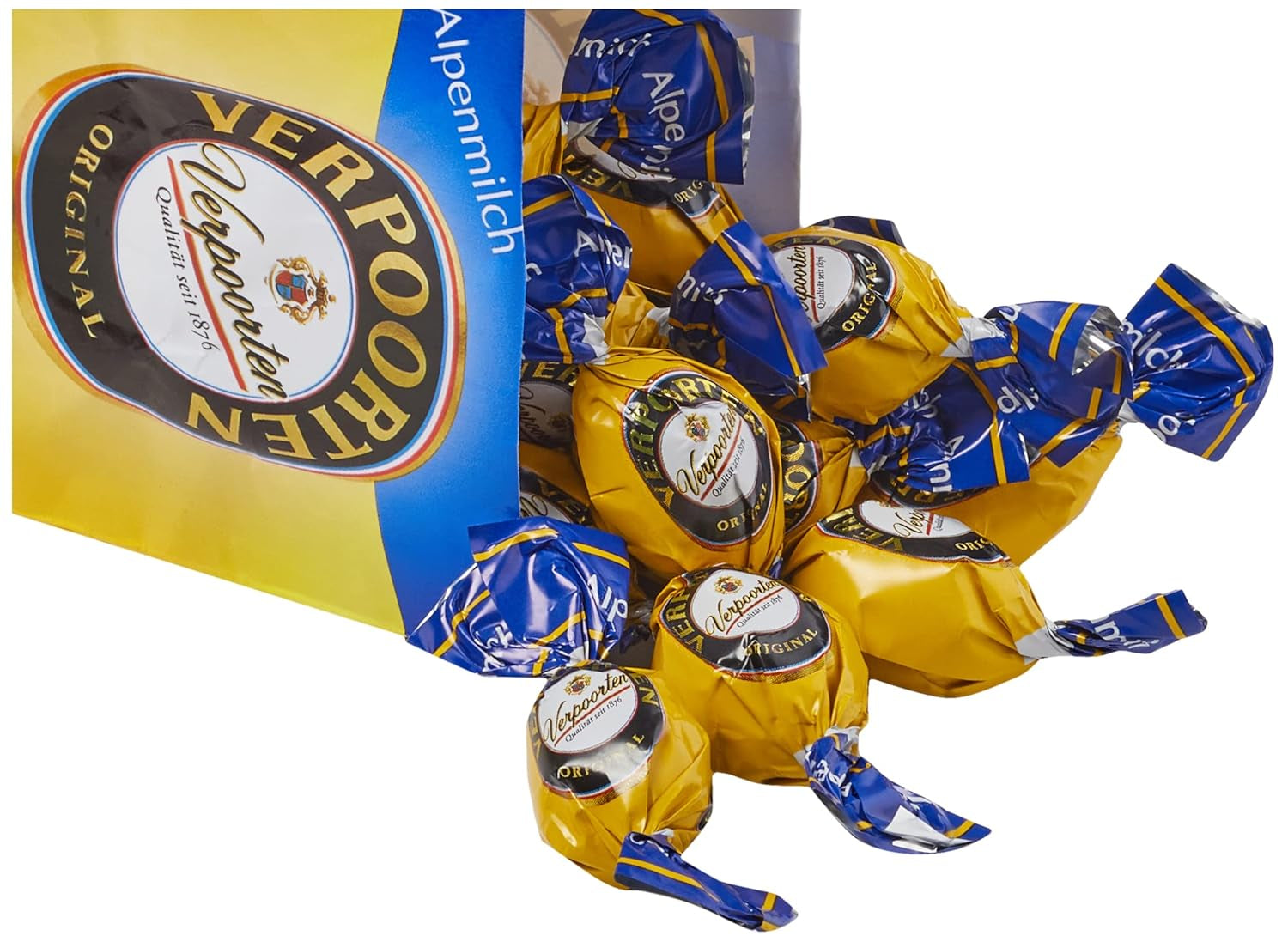 RCP Verpoorten Minis, æggesnapstrøfler, alpin mælkechokolade, flydende fyld, indeholder alkohol, fantastisk gave, 110 g (pakke med 2)