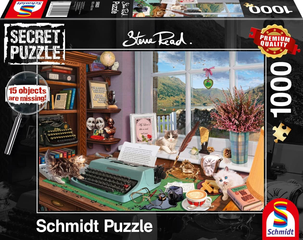 Schmidt Spiele 59920 Ved skrivebordet, 1000 brikker hemmeligt puslespil Naty Shop Standardtitel