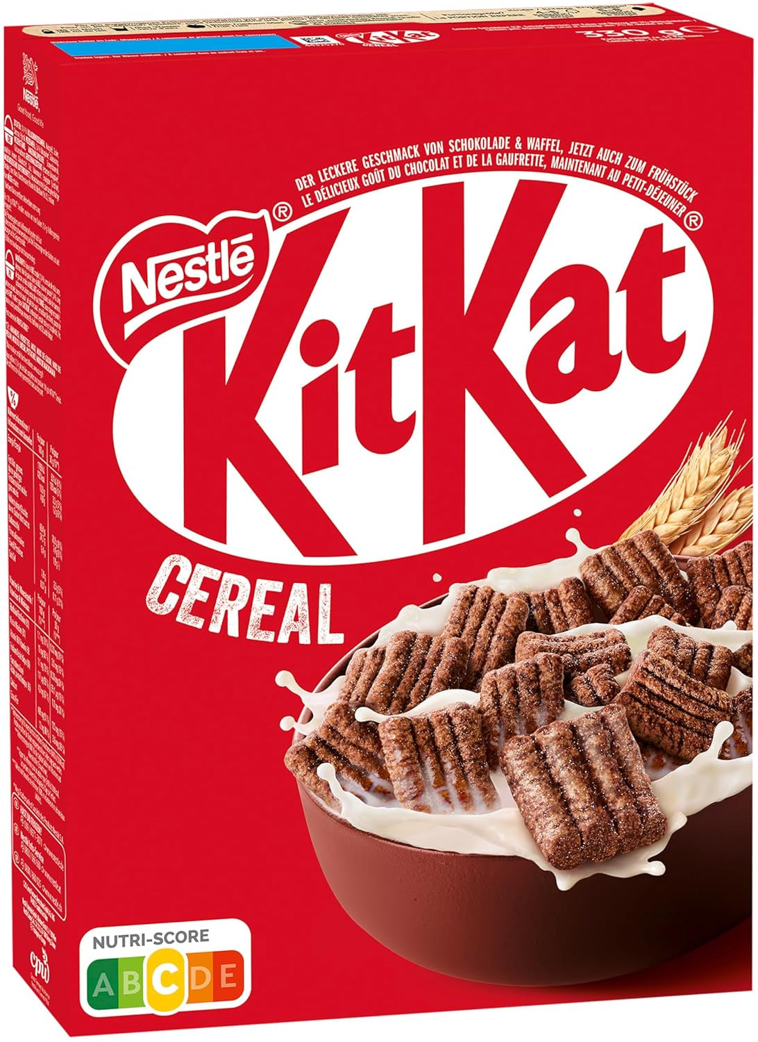 Nestlé korn, sprøde morgenmadsprodukter med typisk oblat og lækker chokolade, 1 pakke (1 x 330 g)