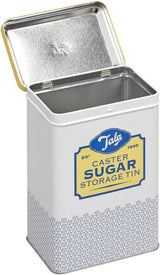 Tala Originals Retro Design Metal Opbevaringsboks i Gul og Creme Kan indeholde en hel pose med pulveriseret sukker