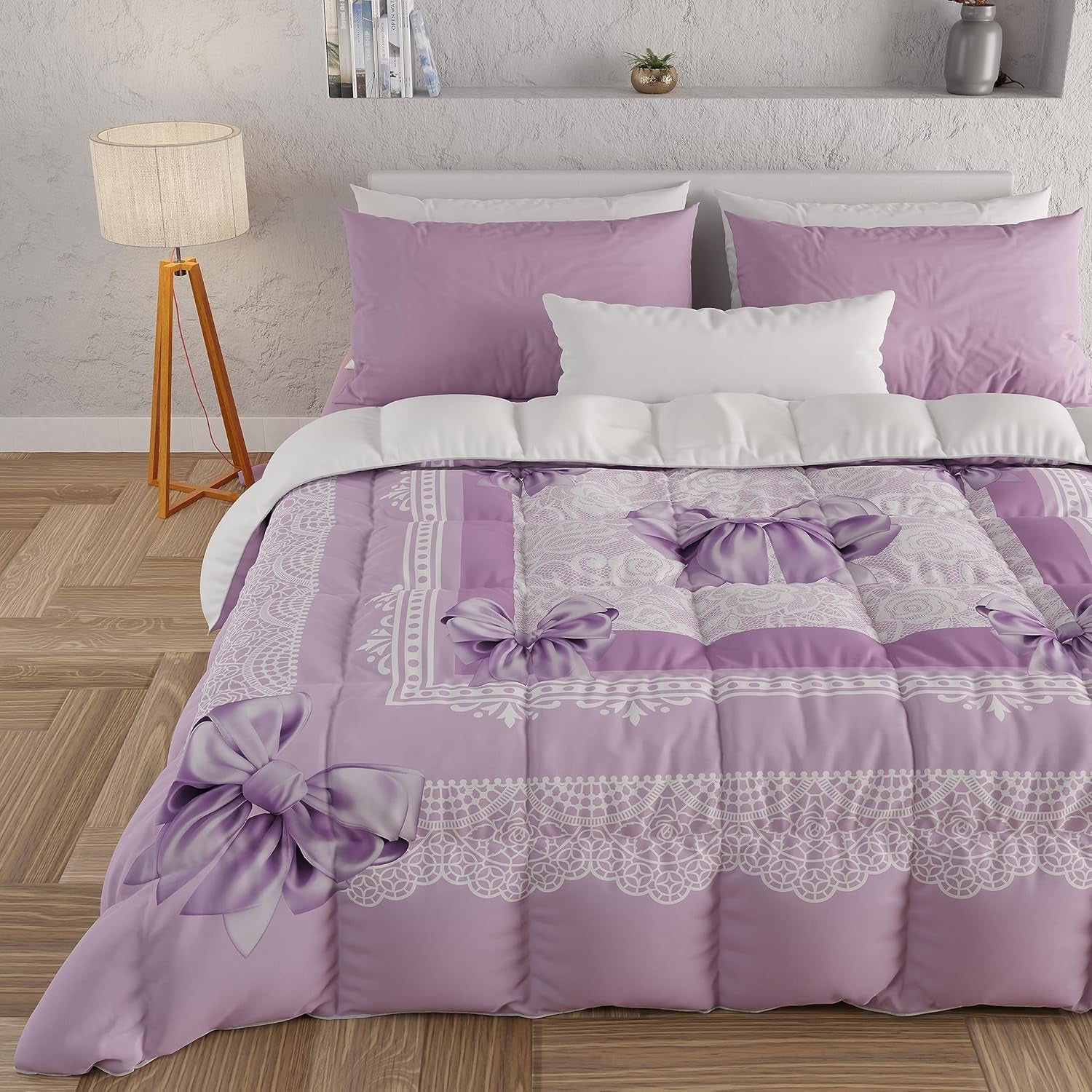 PETTI Artigiani Italiani - Vinterdyne, Vinterdyne, Enkel quilt, Dobbeltsidet, monofarvet og digitalt tryk, 100% hypoallergen mikrofiber, Made in Italy
