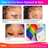 Neon Fosfor Pigment Pulver Für Nägel Lidschatten - 12 farver Neon Nagel Glitzer Augenpulver Maniküre Halloween Neon Make-Up Dekoration Nail Art Staub Pigment