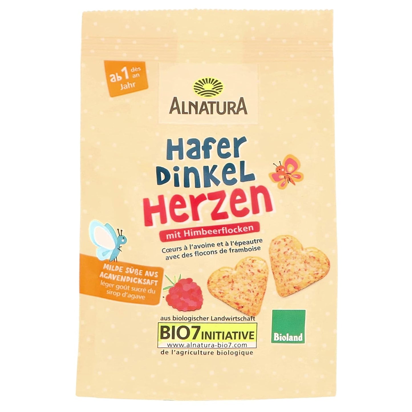 Økologiske havre- og spelthjerter, fra 1 år, 125 g