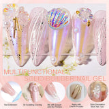 NAILGIL Solid Gel Neglelak, Solid Gel Neglelim, 3D Nail Art Skulptur med værktøjssæt, DIY Home Salon, Transparent 15G