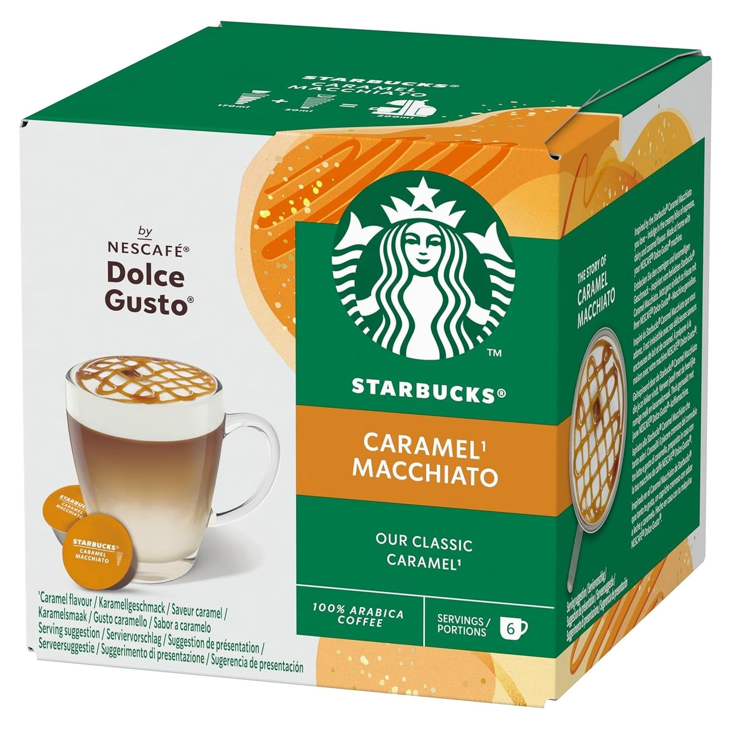 STARBUCKS Caramel Macchiato af Nescafé Dolce Gusto Kaffeekapseln 6 x 12 (72 Kapseln)