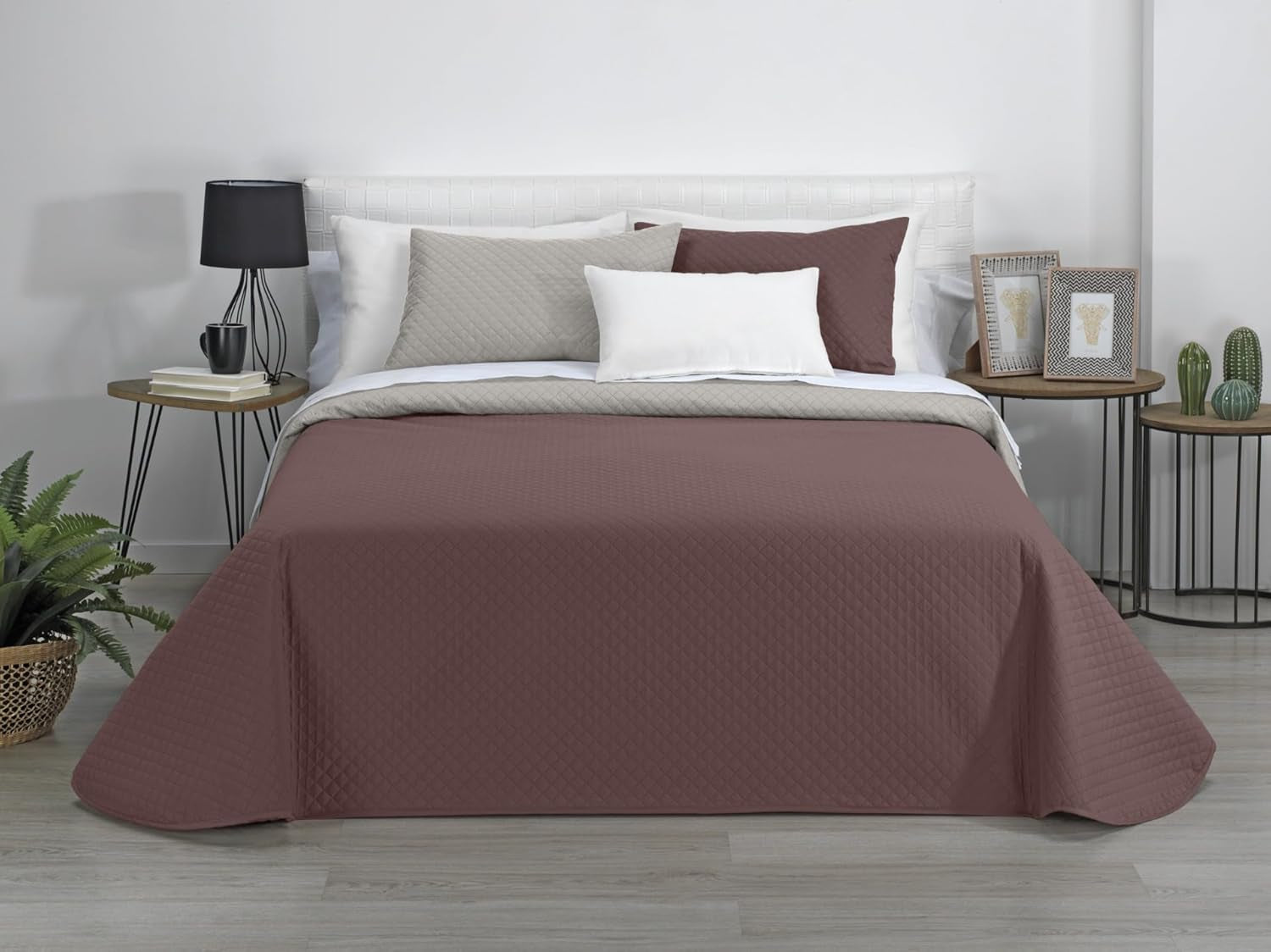 Estoralis | AVA | Vendbar Boutique Quilt | Til alle årstider | Farve - Beige/Brun | Til 105 cm seng. (200 X 270 Cm. Ancho X Alto) | Quiltet quilt Quilts og quilts Naty Shop Standard titel