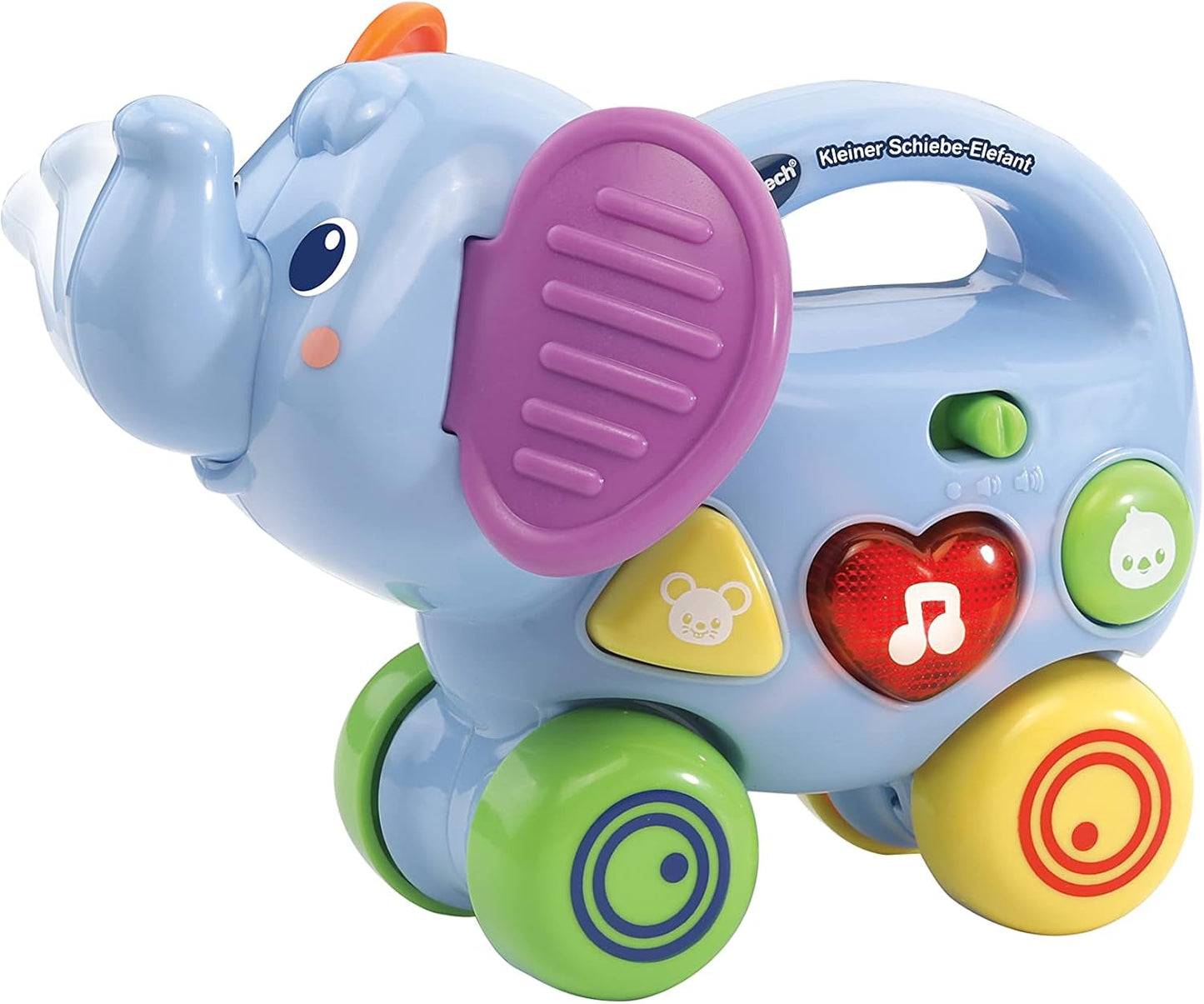 Vtech Baby Little Pushing Elephant - Interaktivt push and play-legetøj - Med sange, melodier, sætninger og lyde - For børn i alderen 6-36 måneder Bebe Naty Shop Toys Standardtitel