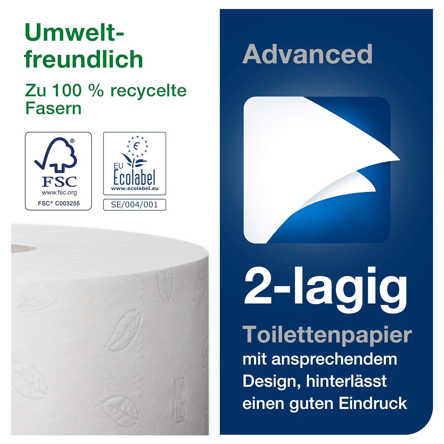 Toiletpapir Tork Jumbo White T1, Avanceret, 2 lag, 6 × 380 M, 472118