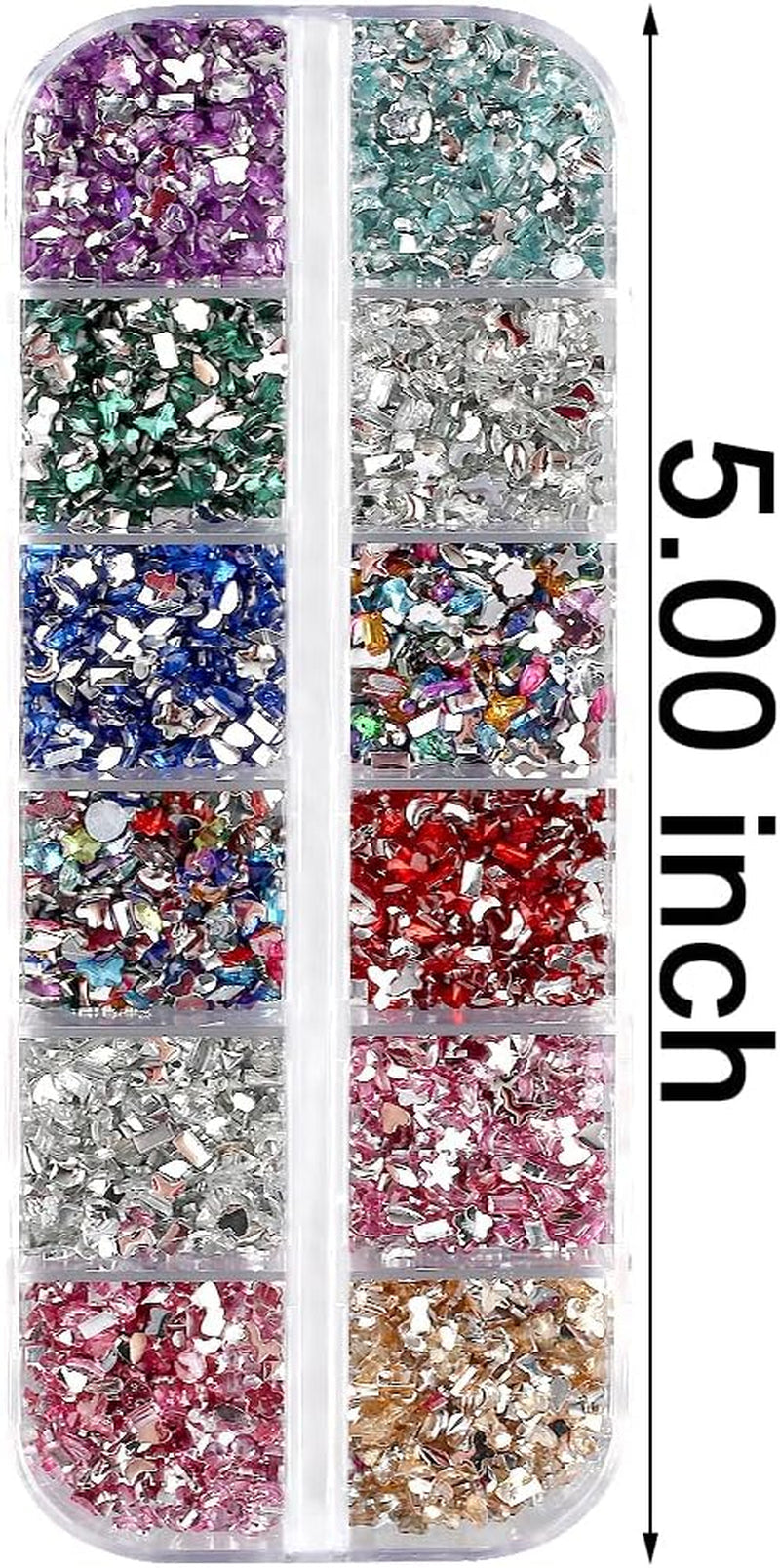 2000 stk Bunte Strasssteine ​​Nagel Glitzersteine ​​Nail Charms Nailart Edelsteine ​​Nagel Steine ​​Gllitzer Steine ​​Nagel Charms Nägel Tilbehør Kristalle Diamant Nageldesign Strass Nail Art Rhinestones Nail Gems