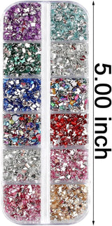 2000 stk Bunte Strasssteine ​​Nagel Glitzersteine ​​Nail Charms Nailart Edelsteine ​​Nagel Steine ​​Gllitzer Steine ​​Nagel Charms Nägel Tilbehør Kristalle Diamant Nageldesign Strass Nail Art Rhinestones Nail Gems