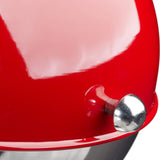 Relaxdays Sugar and Sweets Candy Sugar Ball Bowl Rød 1 stk poleret rustfrit stål rullelåg
