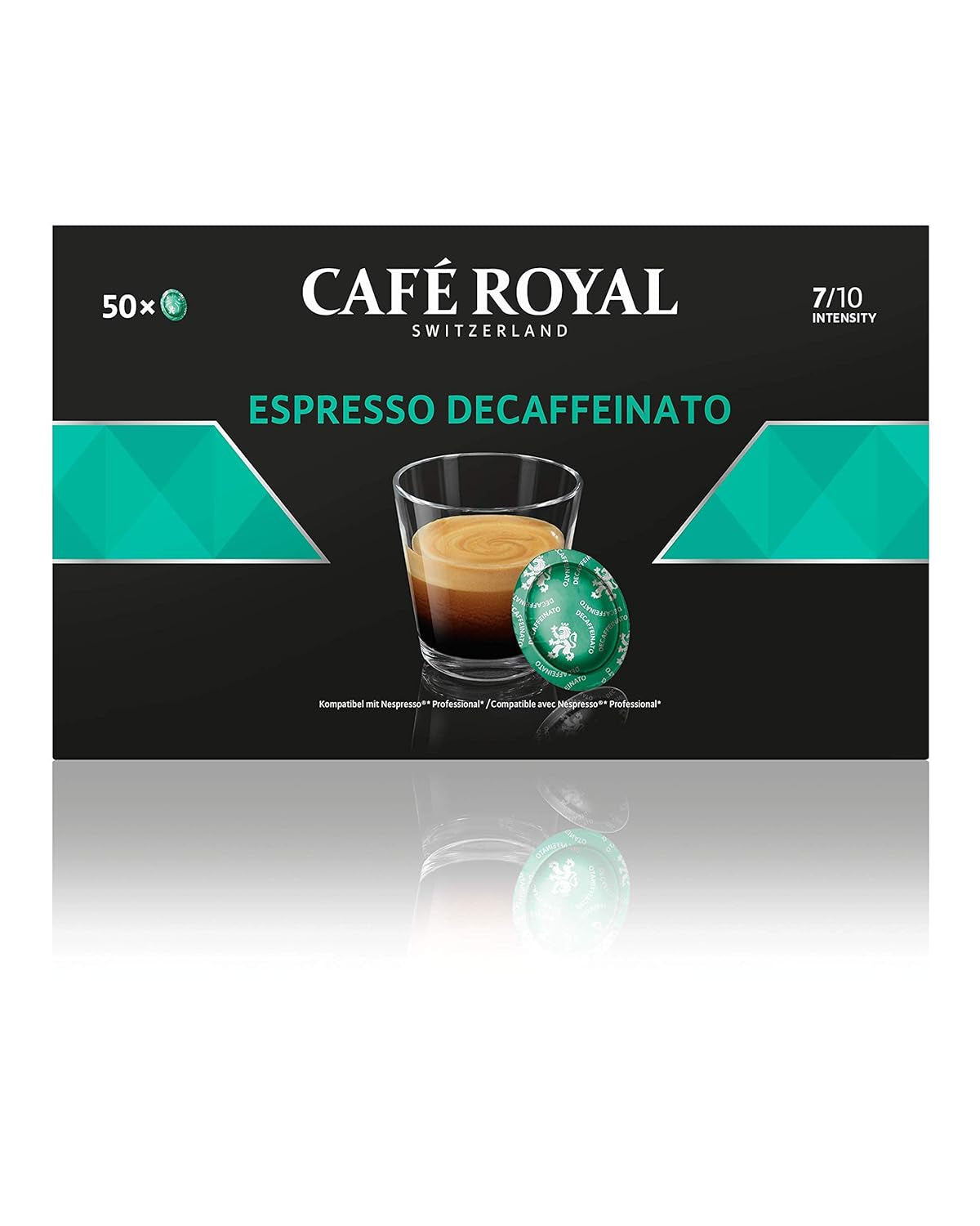 Espresso Forte 50 Pads til professionel Nespresso Machine - 7/10 Intensity - UTZ-zertifiziert & Espresso Decaffeinato 50 Pads til professionel Nespresso Machine - 7/10 Intensity