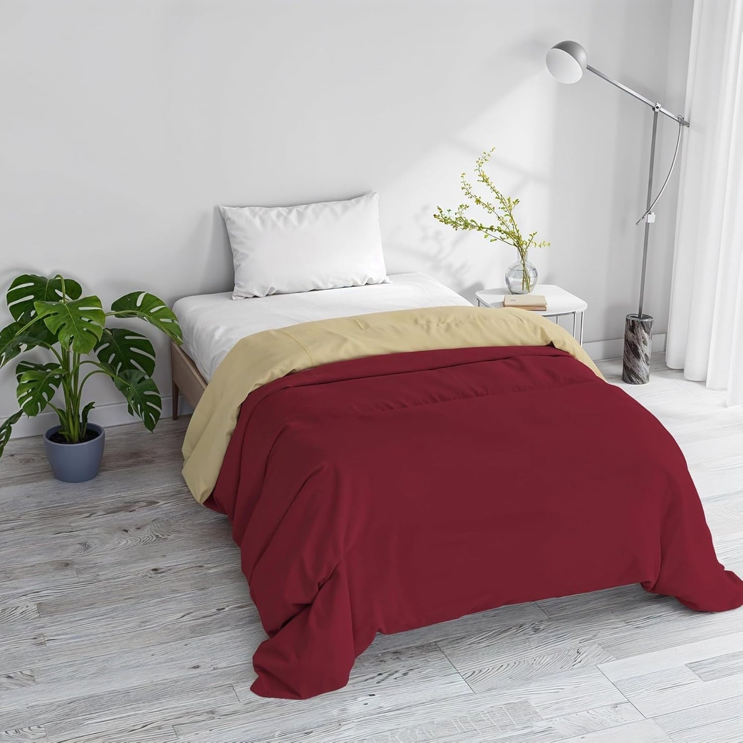 Basis vintertæppe, almindeligt og polstret, mørkegrøn/creme, 200X245Cm Naty Shop dyner og dyner Bordeaux/creme 200X245Cm