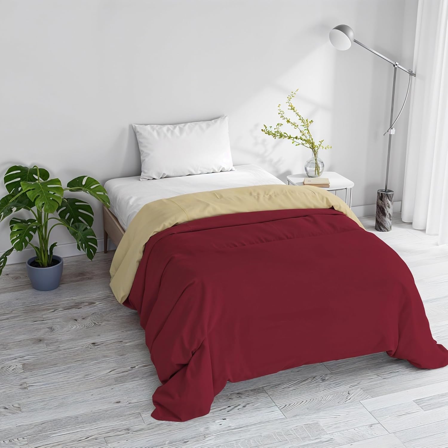 Basis vintertæppe, almindeligt og polstret, mørkegrøn/creme, 200X245Cm Naty Shop dyner og dyner Bordeaux/creme 200X245Cm