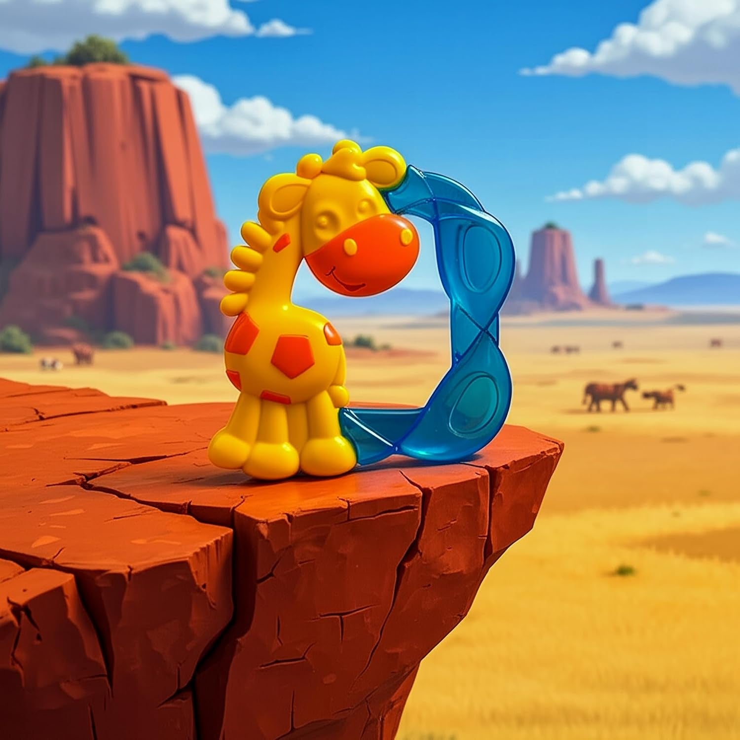 Playgro Jerry Giraffe Bringning - Babybitring - Silikone Bringning - Silikone Bringning - Bringehjælp - Silikone - Bringning - Farverig