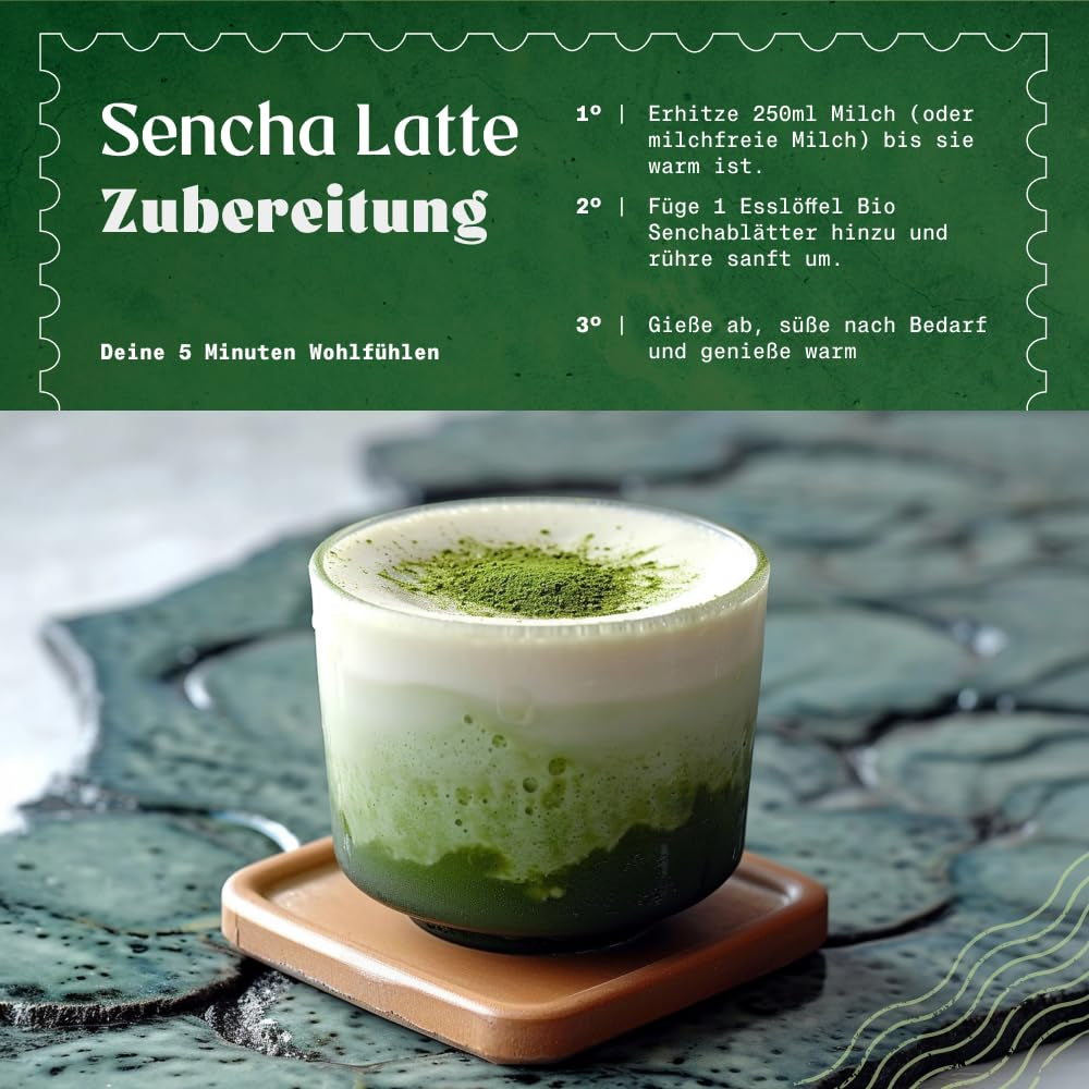 Naturalebio Japansk Sencha te - 200 g Økologisk grøn te - 100% ren og naturlig Sencha grøn te - løse blade fra den første høst - økologisk produkt dyrket i Japan