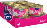 Vitakraft Poésie Mousse, våd kattefoder, luftigt skum, med kylling, uden tilsat sukker eller korn (12 x 85g)