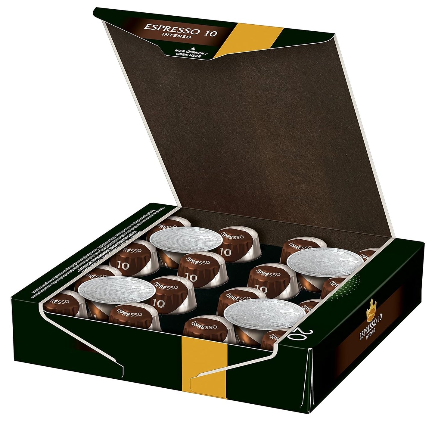 Jacobs Kaffeekapseln Guten Morgen XL Intense - 10er Pack (10 x 20 Getränke) & Kaffeekapseln Espresso Intenso, Intensität 10 af 12, 200 Nespresso®* kompatibel Kapseln, 10 x 20 Getränke