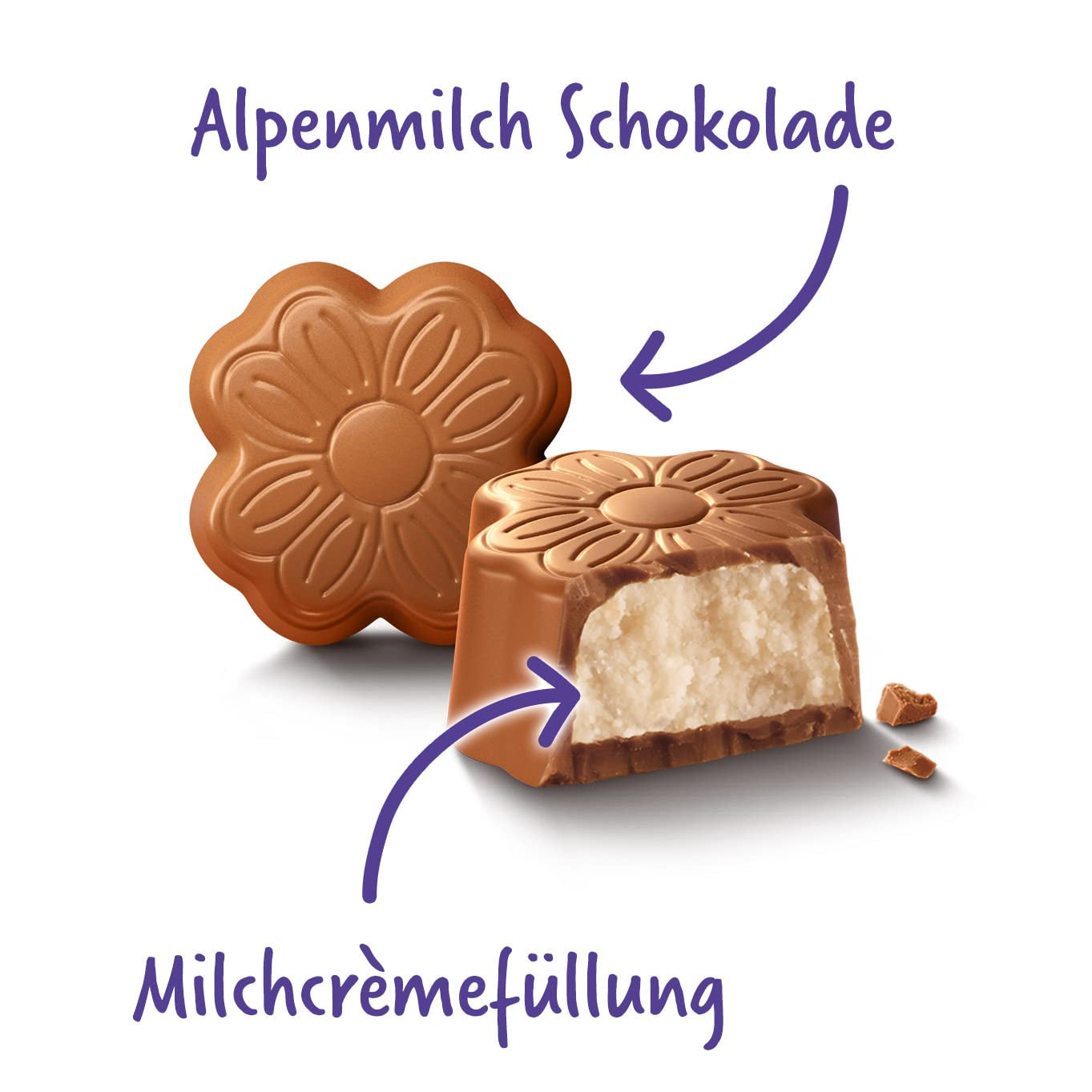 Milka Little Thank You Chocolates 12 x 44 g, fine mælkecremechokolader dækket med alpin mælkechokolade (pakke med 5)