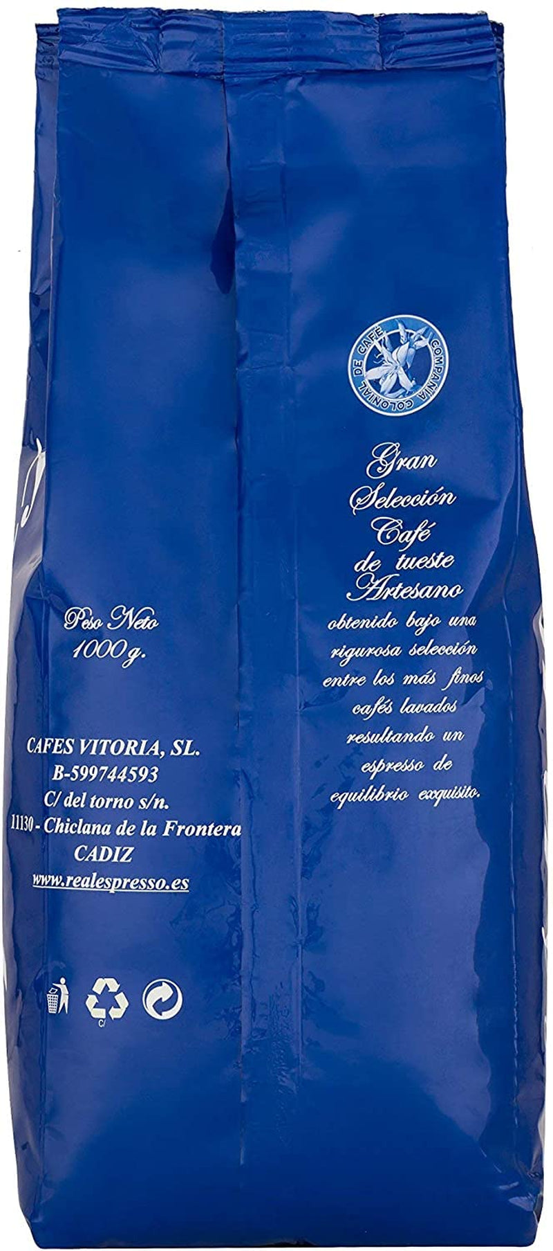 Koffeinfri kaffebønner 1 kg naturlig 100% - Espresso Intens smag fra Colombia og Brasilien.