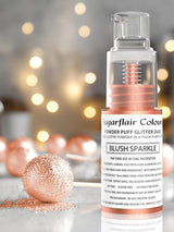 Sugarflair Pump Powder Spray, Glitter, Blush, Glitter - madfarve til kage, non-aerosol spray til kager, muffins og mere - 10g