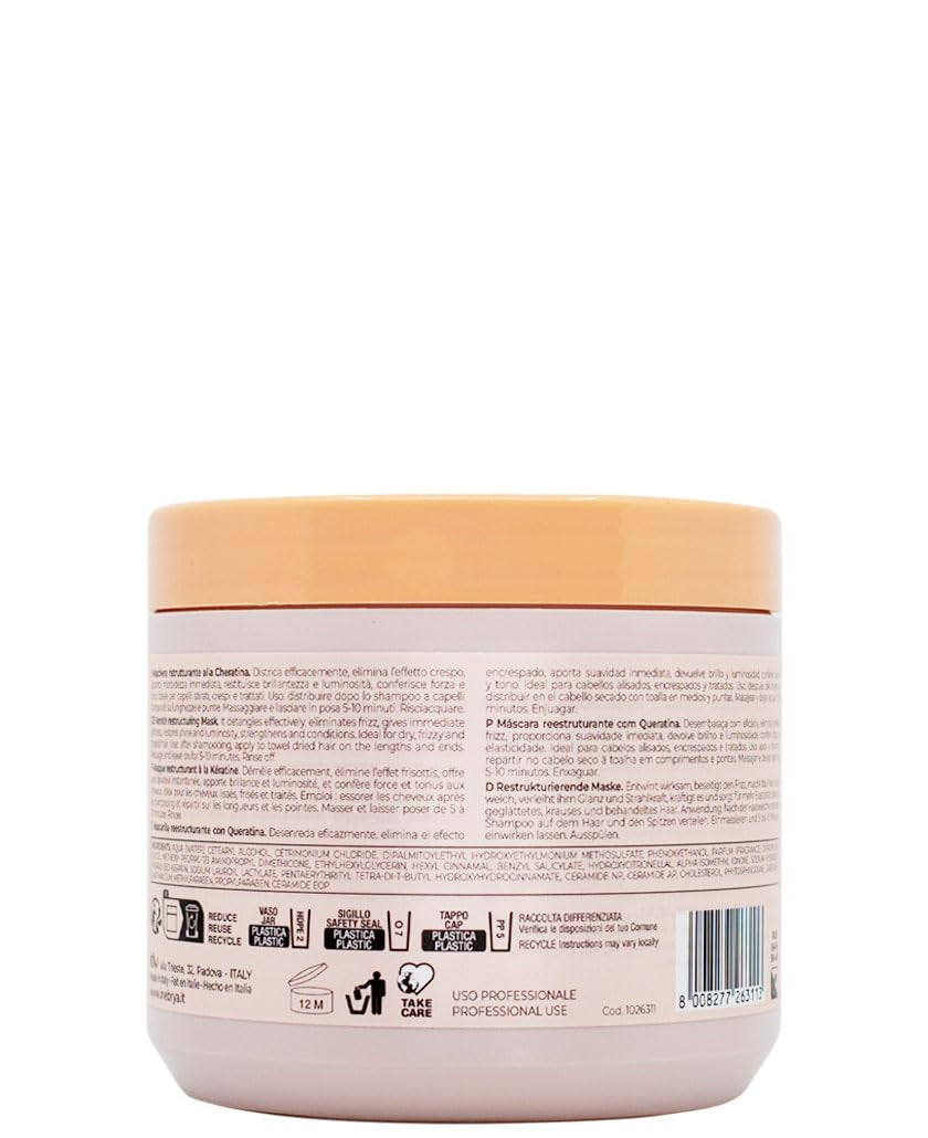 Keratin Ice Cream omstruktureringsmaske. Omstrukturerende hårmaske, 500 ml Naty Shop hårmaske